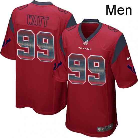 Men Nike Houston Texans 99 JJ Watt Limited Red Strobe NFL Jersey